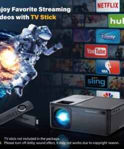 BIGASUO 1080P Projector 5G WiFi Bluetooth - 15000Lux 560ANSI Full HD Outdoor Movie Projector, 300" Display Support 4k Home Theater,Compatible with iOS/Android/XBox/PS4/TV Stick/HDMI Light Grey 40 91iOHpe91pL