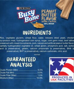Purina Busy Bone Made in USA Facilities, Long Lasting Small/Medium Breed Adult Dog Chews, Peanut Butter Flavor - 6 ct. Pouch 6 Count (Pack of 1) 19 91iWTg 6OL