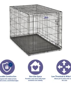 MidWest Homes for Pets Newly Enhanced Single Door iCrate Dog Crate, Includes Leak-Proof Pan, Floor Protecting Feet, Divider Panel & New Patented Features iCrate; Single Door 48.0"L x 30.0"W x 33.0"H 24 91iapW1PMlL