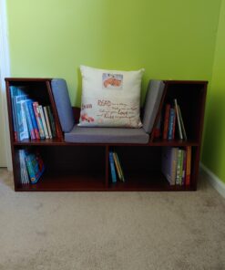 Amazon Basics Kids 4-Cube Bookcase With Reading Nook and 6 Shelves for Storage, Espresso, 11.8" D x 40.1" W x 24" H 29 91icxV Q1SL