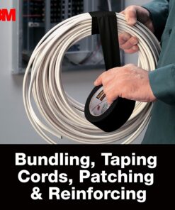 3M Multi-Use Colored Duct Tape, Black with Strong Adhesive and Water-Resistant Backing, Multi-Surface 3M Duct Tape for Indoor and Outdoor Use, 1.88 Inches x 20 Yards, 1 Roll 17 91idpNl0HDL