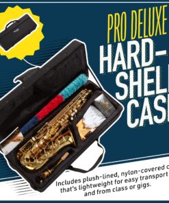 Mendini By Cecilio Eb Alto Saxophone - Case, Tuner, Mouthpiece, 10 Reeds, Pocketbook - Gold & Nickel E Flat Musical Instruments 14 91ifRY7C3tL