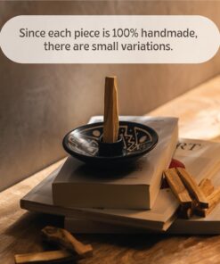 Luna Sundara Authentic Peru Pottery Palo Santo Stick Holder and Incense Holder Includes 5 Palo Santo Sticks Handmade Ceramic Smudge Bowl Sage Holder Palo Santo Holder (Black and White) Black and White 29 91ig9Z4nb3L