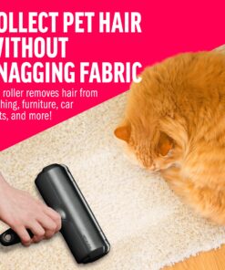 Chom Chom Roller Pet Hair Remover and Reusable Lint Roller - Black ChomChom Cat and Dog Hair Remover for Furniture, Couch, Carpet, Clothing and Bedding - Portable, Multi-Surface Fur Removal Tool 24 91ihi3msv L