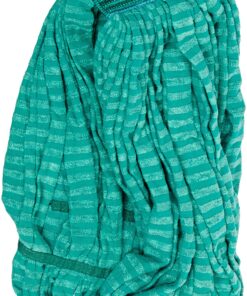 Rubbermaid Commercial Products Web Foot Microfiber Tube Mop Head Replacement, Large, Green, Heavy Duty Industrial Wet Mop For Floor Cleaning Office/School/Stadium/Lobby/Restaurant