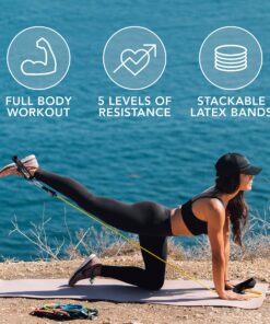 Sweet Sweat Hip Bands and Resistance Set with 3 Levels of Resistance | Non-Slip Fabric Booty Bands for Squats & Lunges | Includes Free Mesh Carrying Bag Training Bands 15 91irAq0ivML