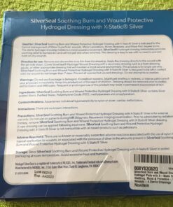 SilverSeal Burn and Wound Dressing | Hydrogel Pads with X-Static Silver | Soothing, Moist & Protective | Burns, Cuts & Wounds | 4 Sterile Dressings 4"x4" Patch (4 Count) 66 91ivueOHntL