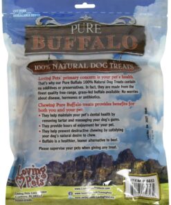 Loving Pets Pure Buffalo 6-Inch Backstrap Tendon Dog Treat, 20-Pack 4-6 Inch (Pack of 20) 16 91ixU57tefL