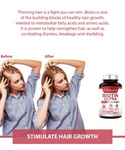 Offernova Biotin Ultra - Vitaminas para el Cabello con Biotina - Pastillas para Crecimiento del Pelo y Barba | Fortalece el Pelo Piel y Unas - 120 Tabletas 13 91iy jNXU0L