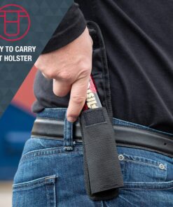 SABRE Nylon Belt Holster for Magnum 120 Series, Fits 122 Gram (4 Ounce) Models, Provides Quick Access To Protection, Durable Design, Velcro Closure Black 13 91iyLMildFL