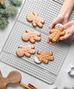 Ultra Cuisine Heavy Duty Cooling Rack for Cooking and Baking - 100% Stainless Steel Baking Rack & Wire Cooling Rack - Cookie Cooling Racks for Baking - Food Safe - Fits Half Sheet Pans - 11.5" x 16.5" 11.5" x 16.5" 1-Pack (Most Popular) 29 91iyP8Z9UFL