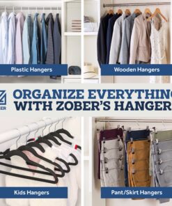 Zober Velvet Hangers 50 Pack - Heavy Duty Black Hangers for Coats, Pants & Dress Clothes - Non Slip Clothes Hanger Set - Space Saving Felt Hangers for Clothing 27 91iyaivvJAL