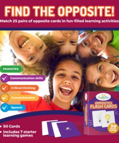 Alternative view of Opposites Matching Flash Cards | 50 Matching Educational Picture Cards | 7 Learning Games for Classroom, Toddler Learning Activities, Speech Therapy Materials, ESL Opposites