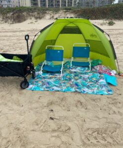 Outrav Pop Up Beach Tent - Quick and Easy Set Up, Family Size, Portable Sun and Water Shelter and Shade Canopy - for Fishing, Camping, Hiking and Outdoor Activities Green 15 91j 2 GF OL