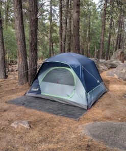 Coleman Skydome Camping Tent, 2/4/6/8 Person Family Dome Tent with 5 Minute Setup, Strong Frame can Withstand 35MPH Winds, Roomy Interior with Extra Storage Included Blue 4-person 52 91j7YA5tJJL