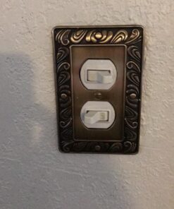 Franklin Brass Paisley Wall Plate, Tumbled Antique Brass Single Duplex Switch Cover, 1-Pack, 64045 26 91jDrzjC1dL