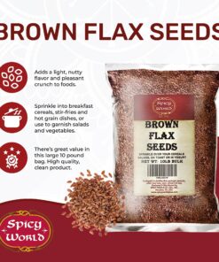 Alternative view of Spicy World Brown Flaxseed, 10 Pound Box