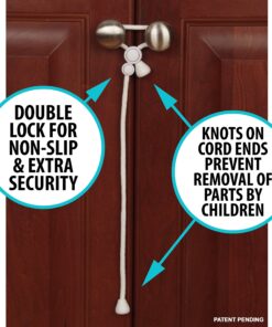 Kiscords Baby Safety Cabinet Locks for Knobs Child Safety Cabinet Latches for Home Safety Strap for Baby Proofing Cabinets Kitchen Door RV No Drill No Screw No Adhesive (White) 18 91jOYJcHrmL