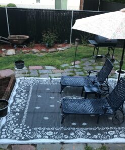 Camco 42853 Oriental Awning Leisure Mat-Charcoal 9' X 12' 9' x 12' Charcoal Oriental 14 91jToAsE7cL