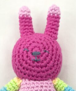 Green Sprouts Animal Friend Rattle Made from Organic Cotton | Encourages Whole Learning The Healthy & Natural Way | Crocheted by Hand, Soft & Flexible, Playful Rattle Sound Pink 25 91jVeaf4ZuL 1