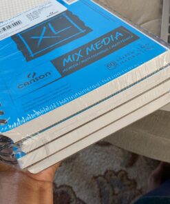 Canson XL Series Mix Paper Pad, Heavyweight, Fine Texture, Heavy Sizing for Wet or Dry Media, Side Wire Bound, 98 Pound, 5.5 x 8.5 in, 60 Sheets, 5.5"X8.5" 5.5x8.5 Mixed Media 48 91jXJ 7SKL
