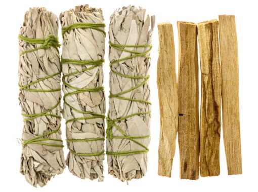 White Sage and Palo Santo Incense Set - Smudge Kit Refill for Altar Supplies, Meditation Tools, Home Fragrance, Smudging Ceremonies and Rituals Made by Alternative Imagination