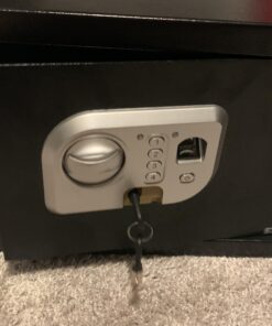 SereneLife Heavy Duty Fireproof Electronic Fingerprint Safe Box-Electronic Lock System with Mechanical Override,Digital Touch Button Control Pad-Includes 2 Keys for Unlocking-Dimension 9.8Dx13.8Wx9.8H 21 91jZhjpqzXL