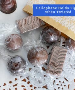 FIESTA WRAPS Clear Candy Wrappers for Caramels (300 Pcs 3.5 x 5 inches) - Natural Clear Cellophane Candy Wrappers - Caramel Wrappers - Candy Wrapping Paper - Chocolate Wrappers - Lollipop Wrappers 3.5x5 Inch (Pack of 300) 10 91jarICkLES