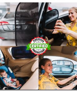 kinder Fluff Car Window Shade (4Pack)-The Only Certified Car Window Sun Shade for Baby Proven to Block 99.95% UVR - Mom's Choice Gold Award Winning - Car Seat Sun Protection 20x12in (51x31cm) 2 Semi Transparent + 2 Transparent 28 91jdCQlO5GL