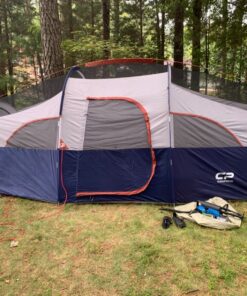 CAMPROS CP Tent 8 Person Camping Tents, Weather Resistant Family Tent, 5 Large Mesh Windows, Double Layer, Divided Curtain for Separated Room, Portable with Carry Bag Blue 36 91jiNLRdvVL
