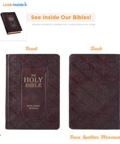 Alternative view of KJV Holy Bible, Giant Print Standard Size Faux Leather Red Letter Edition - Thumb Index & Ribbon Marker, King James Version, Dark Brown Imitation Leather