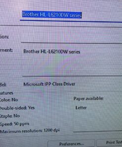 Brother HL-L6210DW Business Monochrome Laser Printer with Large Paper Capacity, Wireless and Gigabit Ethernet Networking, Low-Cost Printing, Advanced Security Features and Mobile Printing New Model: HL-L6210DW 39 91jkmNfCqIL