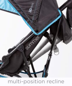 Summer Infant 3Dmini Convenience Stroller, Blue/Black – Lightweight Infant Stroller with Compact Fold, Multi-Position Recline, Canopy Pop Out Sun Visor and More Umbrella for Travel 28 91js7JT7PVL