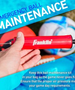 Alternative view of Franklin Sports Ball Pump Kit -7.4" - Perfect for Basketballs, Soccer Balls and More - Complete Hand Pump Kit with Needles, Flexible Hose, Air Pressure Gauge and Carry Bag,Red