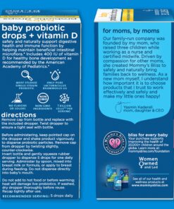 Mommy's Bliss Baby Probiotic Drops + Vitamin D, Supports Digestive Health and Immunity, 400IU Vitamin D for Healthy Bone Development, Newborns +, Flavorless, 0.34 Fl Oz (30 Servings) 14 91k6krMBVHL