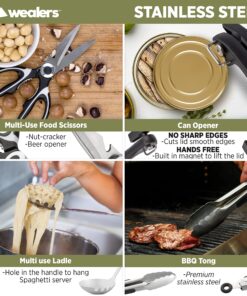 Camp Kitchen Cooking Utensil Set Travel Organizer Grill Accessories Portable Compact Gear for Backpacking BBQ Camping Hiking Travel Cookware Kit Water Resistant Case (Green 13 Piece Set) Green 22 91k8qCNqmL