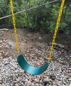 Squirrel Products 2 Pack Heavy Duty Strap Swing Seat - Swing Set Strap Swing Seat Replacement with Plastic Coated Chain for Easy Install - Green Green, 2 Pack Heavy Duty 27 91kAtOTOTIL