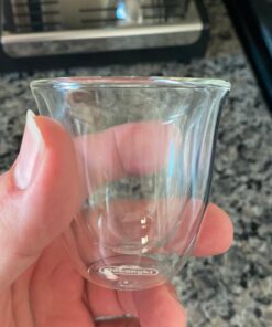 De'Longhi DeLonghi Double Walled Thermo Espresso Glasses, Set of 2, Regular, Clear, 90 milliliters Espresso Glasses (set of 2) 32 91kH21MwFL