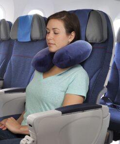 TravelMate Memory Foam Neck Pillow - Adjustable Thickness for Best Comfort, Dark Blue 23 91kIvmvkiNL