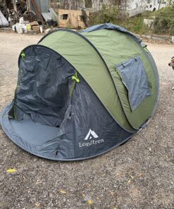 4 Person Easy Pop Up Tent Waterproof Automatic Setup 2 Doors-Instant Family Tents for Camping Hiking & Traveling Green & Grey 110*78*51'' 44 91kLKFamrrL