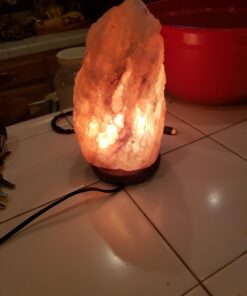 AMOYSTONE 1p Small Salt Rock Lamp Natural Himalayan Salt Lamps with UL Dimmer Cord & Bulbs, 6-7 inch 3-4lbs Wooden Base Gift Box Orange Natural 6-7 Inch 18 91kLUedd40L