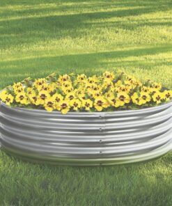 Galvanized Steel Round Raised Garden Bed — 4ft. x 12in 12 91kNff88QhL