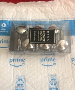 BINO | Shower Curtain Hooks - Chrome- Set of 12 | Hooks Shower Curtain | Shower Curtain Rings Hooks | Rust Proof Shower Curtain Hooks | Bathroom Shower Hooks for Curtain | Bathroom Essentials 17 91kg95OH6vL