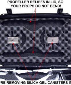 Case Club Pre-Cut Waterproof Drone Case with Wheels, Extension Handle & 2 Moisture Absorbing Silica Gel - Fits DJI Phantom 4 (Propellers On) 37 91kiQruZnuL 3