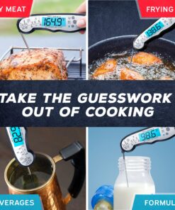 KIZEN Digital Meat Thermometer with Probe - Instant Read Food Thermometer for Cooking, Grilling, BBQ, Baking, Liquids, Candy, Deep Frying, and More - Black/White 28 91kjOa0VyBL