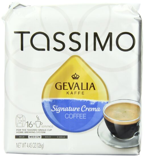 Tassimo GEVALIA Signature Crema Coffee, 16 Count T-Discs, (Pack of 3)