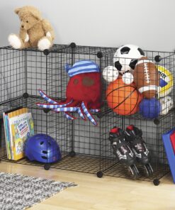 Whitmor Storage Cubes - Stackable Interlocking Wire Shelves - 14.25"D x 14.5"W x 14.5"H - Black (Set of 6) 28 91krjZzhTML