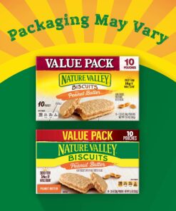 Nature Valley Biscuit Sandwiches, Peanut Butter, 1.35 oz, 10 ct 10 Count (Pack of 1) 19 91kufM8QJ9L