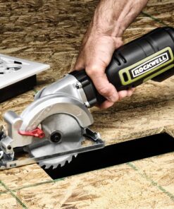 Rockwell 4-1/2” Compact Circular Saw, 5 amps, 3500 rpm, with Dust Port and Starter Kit– RK3441K , Black 39 91ky3PsudNL