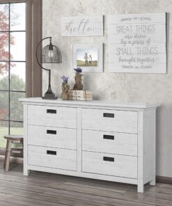 Alternative view of Evolur Waverly Double Dresser in Weathered White , 54x20.25x33 Inch (Pack of 1)